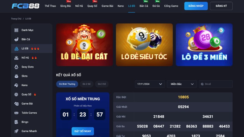 Các sảnh lô đề phổ biến tại nhà cái FCB88 Các sảnh lô đề phổ biến tại nhà cái FCB88